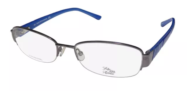 New Saks Fifth Avenue 275 Eyewear 0Cvl Womens 55-18-140 Half-Rim Multi-Color