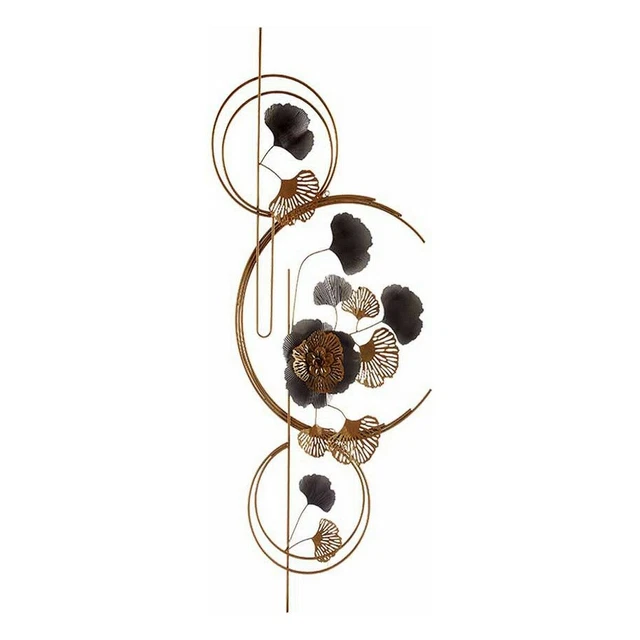 Decoración Colgante Flores Mural Dorado Metal Cobre [60 x 150 x 7,5 cm]