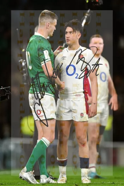 Ireland Rugby Johnny Sexton Marcus Smith 7X5 Beautiful Signed Must Have Item