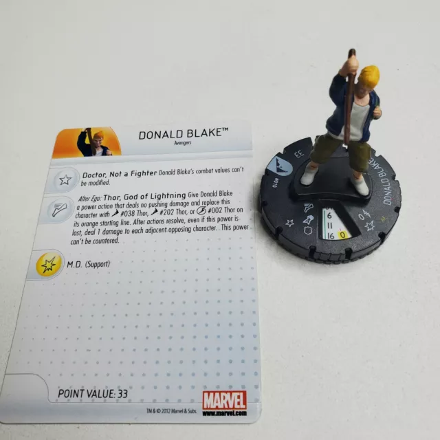Marvel Heroclix Donald Blake #010 Chaos War set Common w/ card