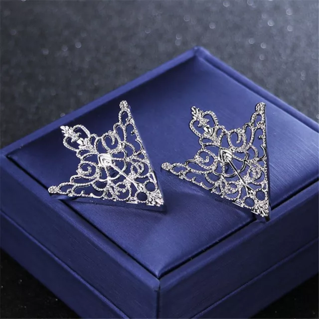 Crown Alloy Hollowed Out Corner Badge Triangle Brooch Pins For Women|Men