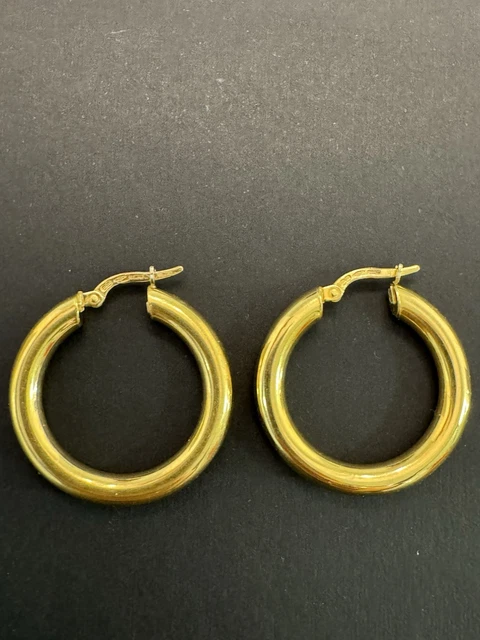 Boucles D'oreilles Créoles En Or Jaune 18 Carats (750/1000) - Diamètre 6,5 Cm - Neuf Avec étiquettes