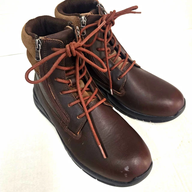 ANODYNE NO. 90 Men's Brown Leather Lace-Up Side Zip Ankle Boots 9.5 XW ...