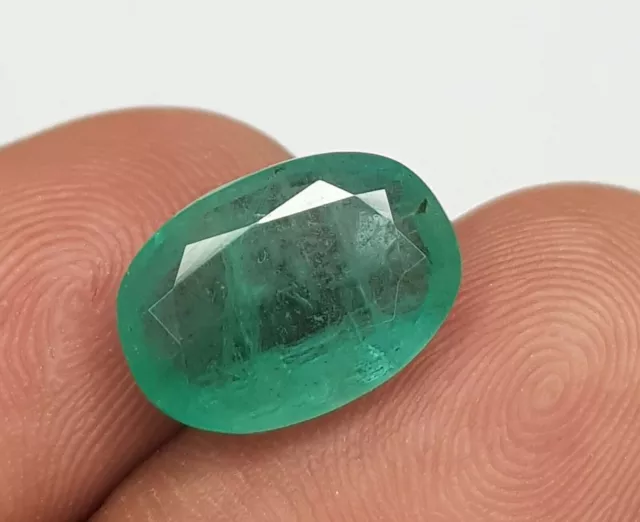 4.61 Ct Natural Emerald Zambian Oval Cut Untreated Certified lustrous Gemstone