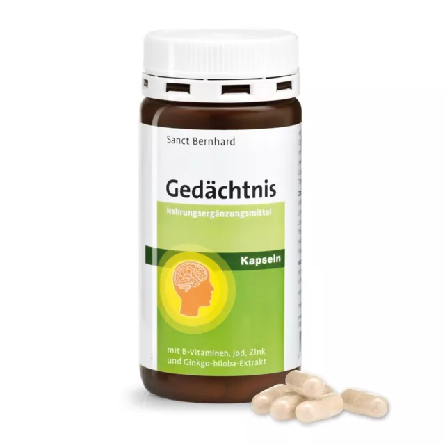 Gedächtnis-Kapseln mit Ginkgo-biloba-Extrakt | 180 Kapseln | Sanct Bernhard