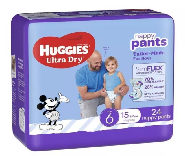 Presale Huggies Ultradry  Nappy Pants Boys Size 6 - Carton (4 X 24Pk) 15Kg