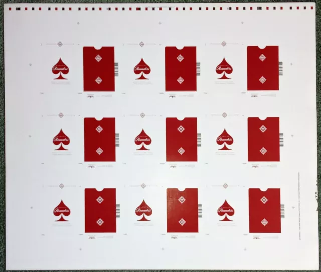 Madison Scarlet Rounders UNCUT TUCK SHEET Playing Cards USPCC Ellusionist Rare