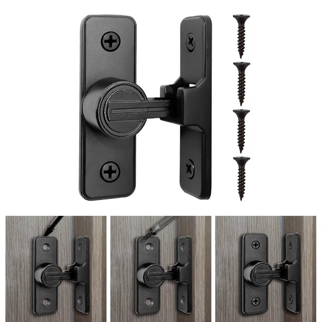 Gate Latch Barn Door Lock Assembly Black Heavy Duty Part Replacement Tool