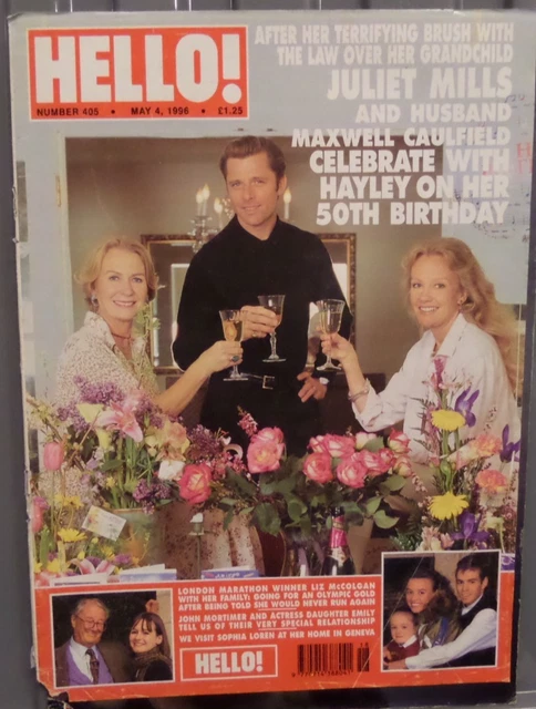 HELLO! MAGAZINE 4TH May 1996 Juliet Mills & Liz McColgan & Sophia Loren