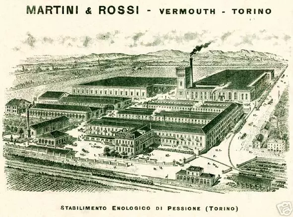 MARTINI  &  ROSSI-fabbrica- Pessione-TORINO-vermouth.