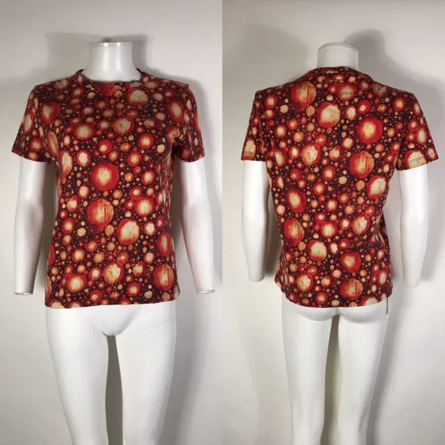 Vtg Jean Paul Gaultier Homme Orange Red Spot T  Shirt M