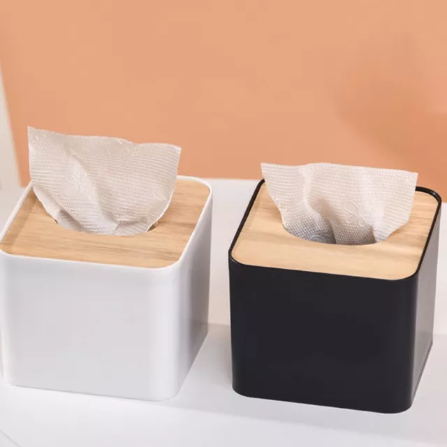 Tissue Box Dispenser Paper Storage Holder Napkin Case Organizer Wooden Cover AU