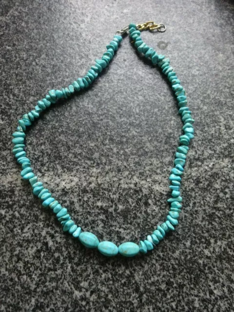 Türkis Halskette Steinkette Kette turquoise necklace  Mexiko Mexico ca. 40 gramm 2