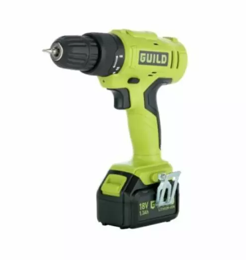 Guild 1.3AH Li-Ion Cordless Hammer Drill - 18V - Opened & Checked