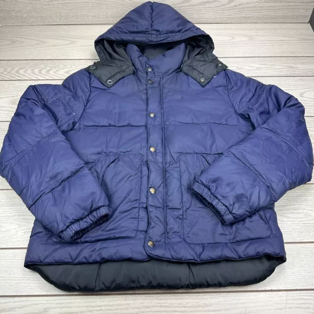 Denim & Supply Ralph Lauren Hooded DOWN Puffer Jacket Blue Large