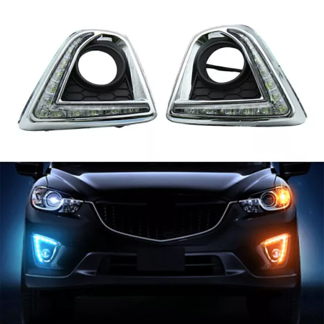 2PC LED Daytime Running Lights DRL Pure White Indicator For Mazda CX-5 2012 - 14