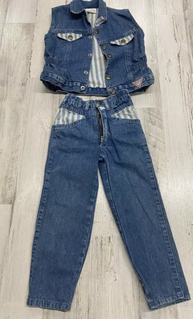 Vintage Baby Guess Vest & Pants 3t Made In the USA