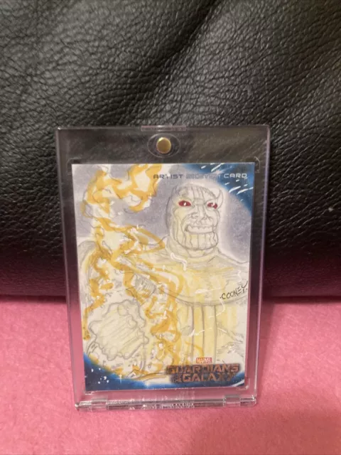2014 Ud Marvel Guardians Of The Galaxy Thanos Sketch Card Sp# 1/1 Artist:cooney