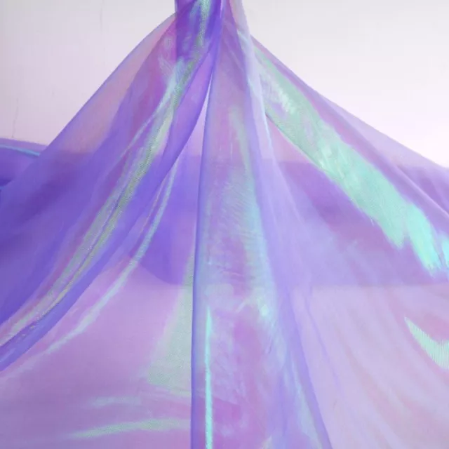 5.5yard Organza Iridescent Fabric Light Purple Lace  DIY Clothes Sewing