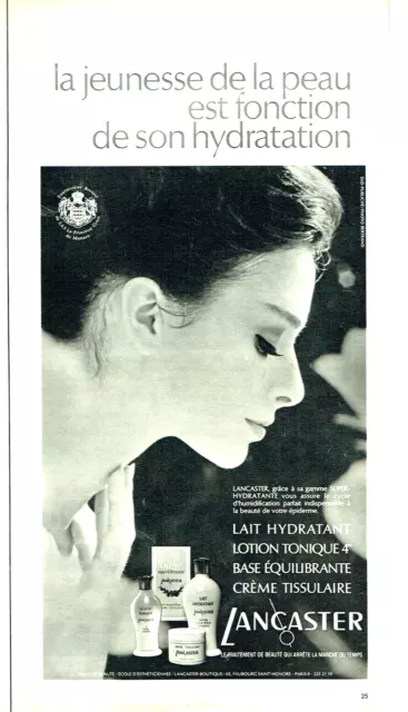 1971 Advertising 0623 Cosmetics Beauty Milk Cream Lancaster