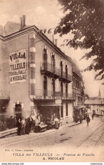 S4144 cpa 65 Lourdes - Villa des Tilleuls - Pension de Famille - A. Nicolau