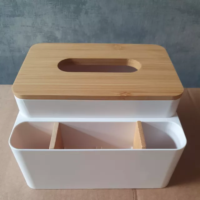 Wooden Tissue Storage Box Case Paper Organizer Dispenser Holder Office Desktop