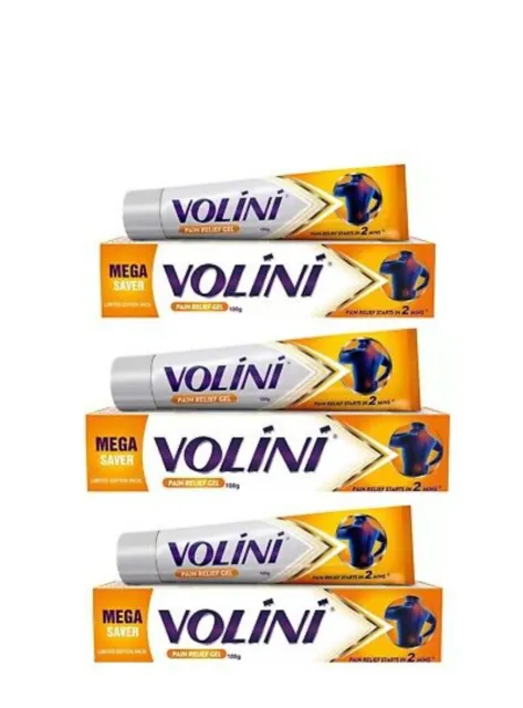 3 X Volini Gel for Pain Relief GEL (Pack of 3 X 100 gm Each) Long Expiry