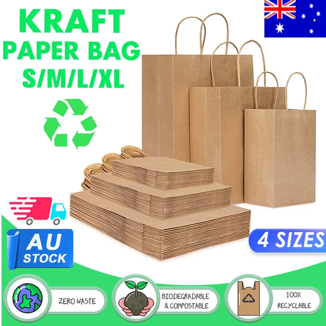 Bulk Kraft Paper Bags Gift Shopping Carry Craft Brown Retail Bag with Handles