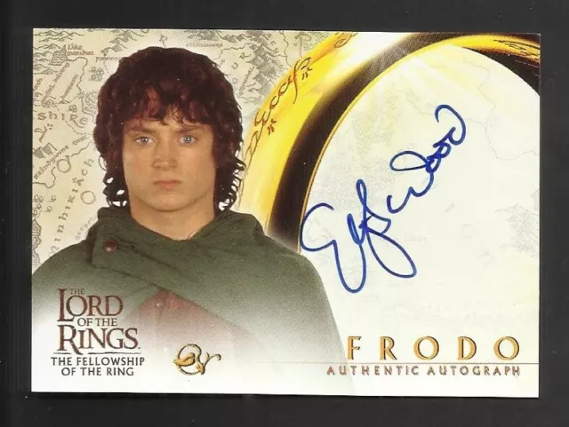 Topps Elijah Wood Frodo Hobbit Lord Of The Rings Autograph Card Auto Fellowship