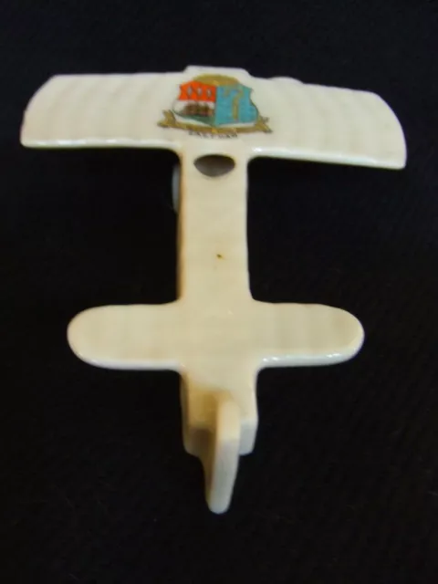 Rare Grafton China crested WW1 monoplane with fixed propeller - "East Ham" crest 3