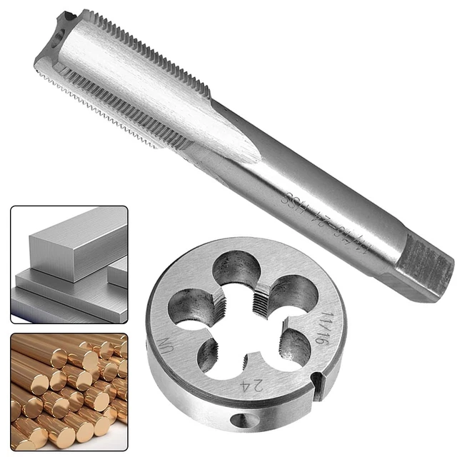 11/16"-24 UNEF Tap And Die Set UNEF Machine Thread Tap And Round Die Right Hand