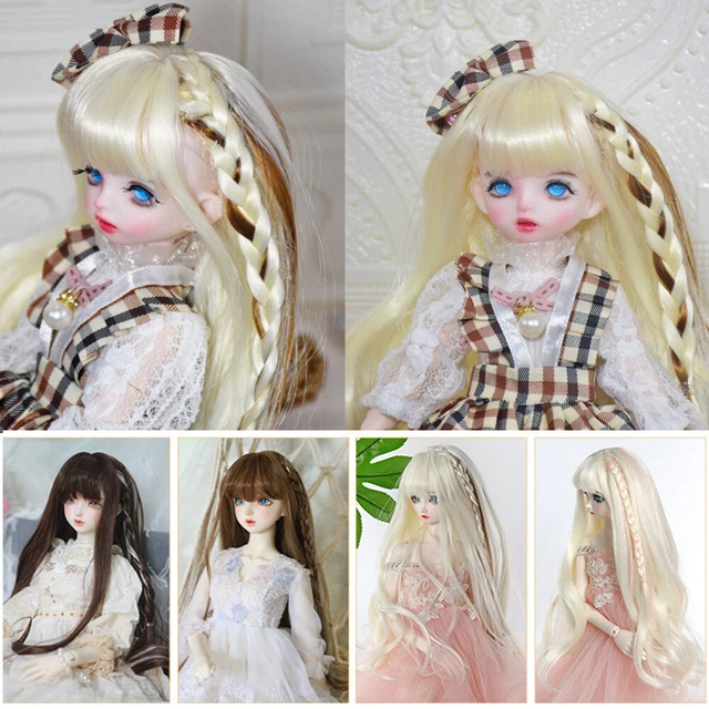 Pretty Fashion BJD Doll's Wig Hair Long Wavy Hair Wigs for 1/3 1/4 1/6 BJD Dolls