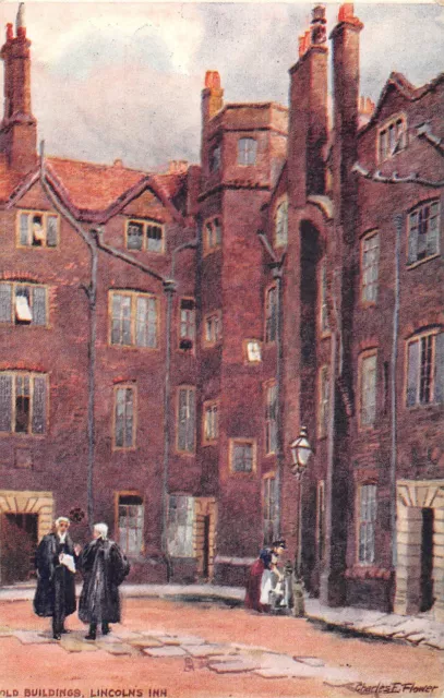 Cpa Illustrator / Signature / Charles Flower / Old Buildings Lincarn Inn