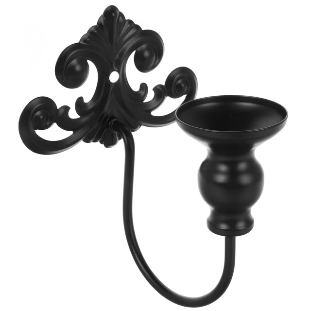 Sziqiqi Wand Kerzenleuchter Aus Metall - 2er Set Schwarz, 35,5 Cm Hoch, Für Teelichter