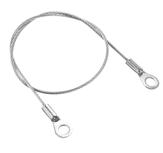 4Pcs Stainless Steel Lanyard Cable 1.5mmx30cm Eyelets Ended Security Wire Rope