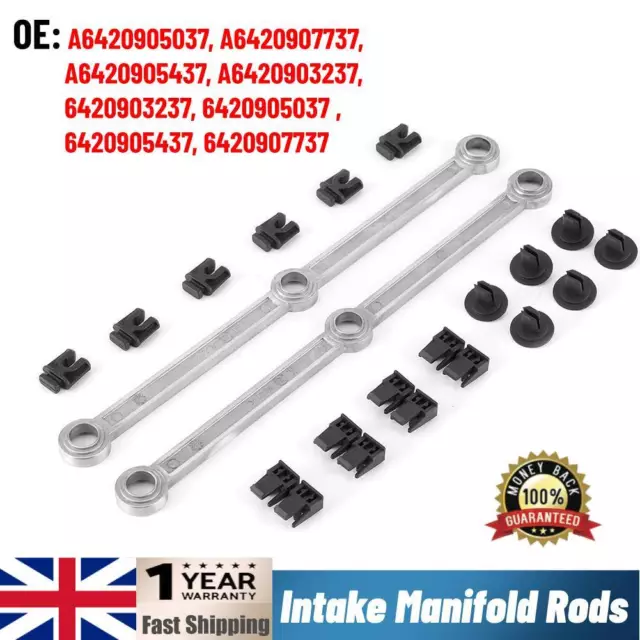 For Mercedes Intake Manifold Swirl Flap Bar Rod Linkage Connecting Arm Kit OM642