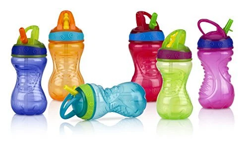 2-Pack Flip-It Easy Grip Cups with Easy-Flo Straw, 10 Ounce, Colors May Varn