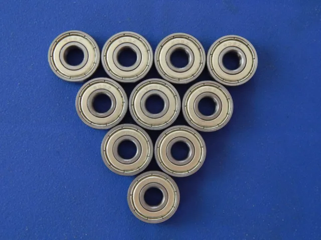 10 Stück 608 ZZ (2Z) (8x22x7 mm) Kugellager, Miniaturkugellager