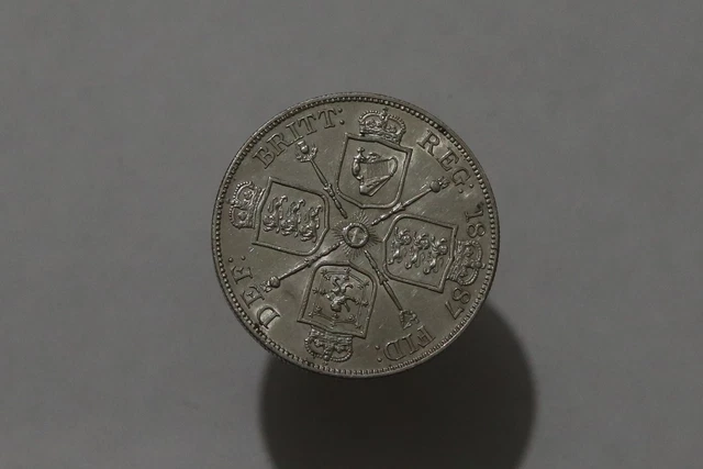🧭 🇬🇧 Uk Gb Double Florin 1887 Scarce High Grade Victoria B54 #669