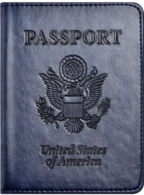 Passport and Vaccine Card Holder Combo, Leather Cover Case with Vaccination Card
