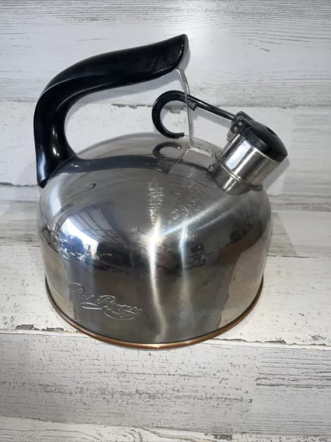 1997 Paul Revere Ware Copper Bottom Whistling Kettle Tea 1 Qt Pot Stainles  Korea,  in 2023