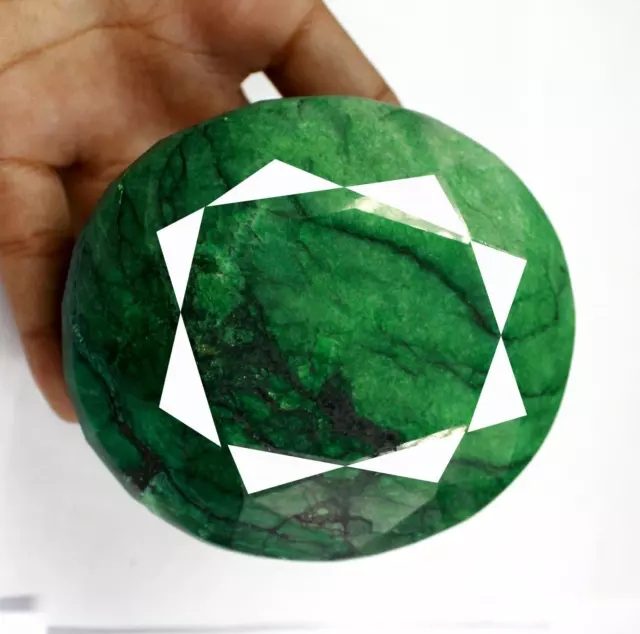 Unique Quality Oval Cut Natural 4500-4600 Ct Certified Green Emerald Gems DKW