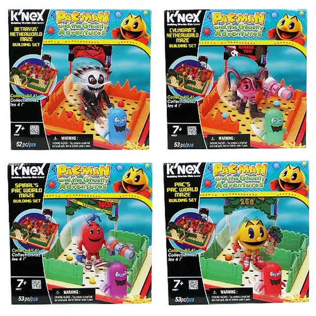 Set of 4 KNEX  Pac-Man Ghostly Adventures Mazes
