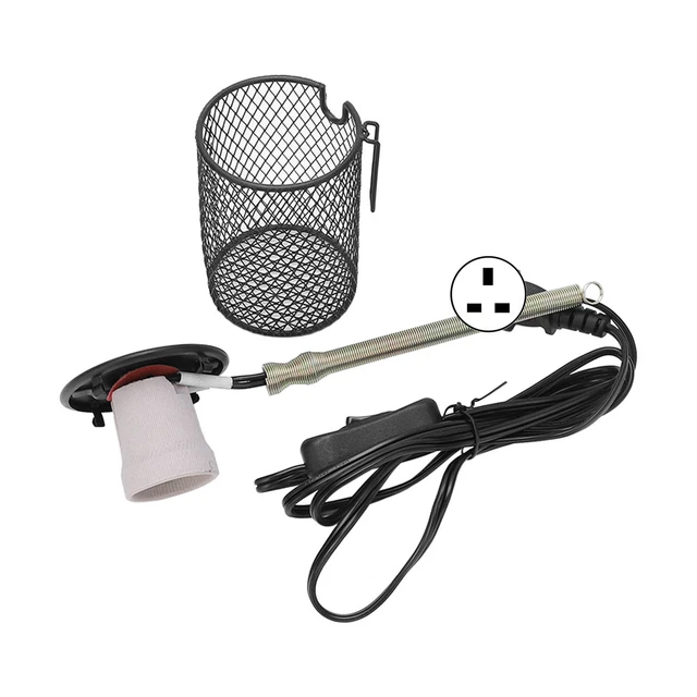 (UK PLUG 220V)REPTILE Heat Lamp Shade Professional Safe Prevents
