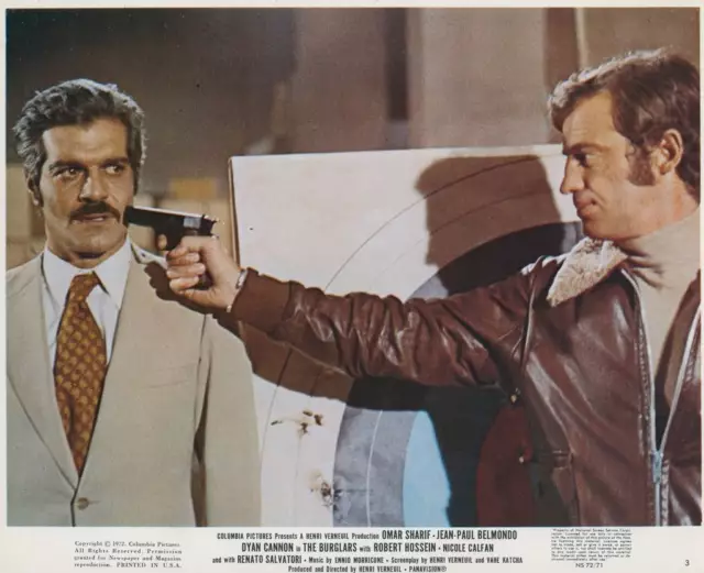 Jean-Paul Belmondo Omar Sharif Le Casse 1971 Vintage Lobby Card #3