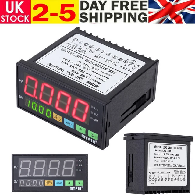 DIGITAL WEIGHING CONTROLLER Load Cell Indicator 110/220V 2 Relays ...