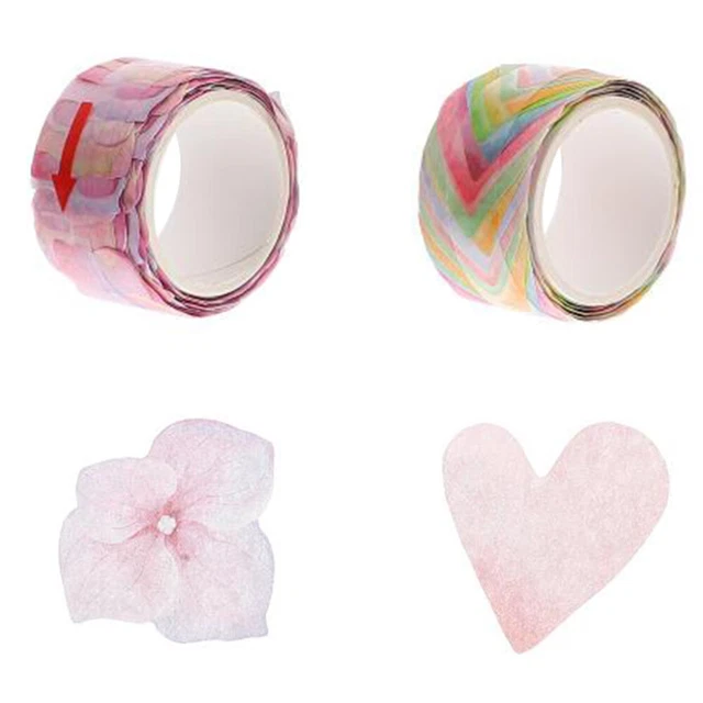 2 Rollos Pétalos Y Washi Tape Papel Pegatina Pétalo