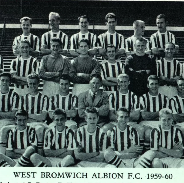 West Bromwich Albion FC 1959 - 60 bedruckte Teamfotografie Sportkarte Vintage