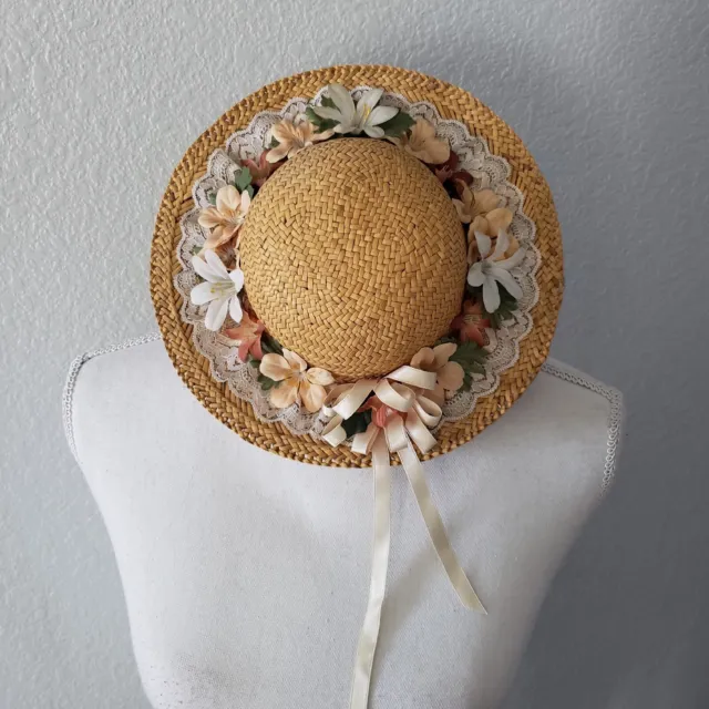 Straw Floral Mini Hat