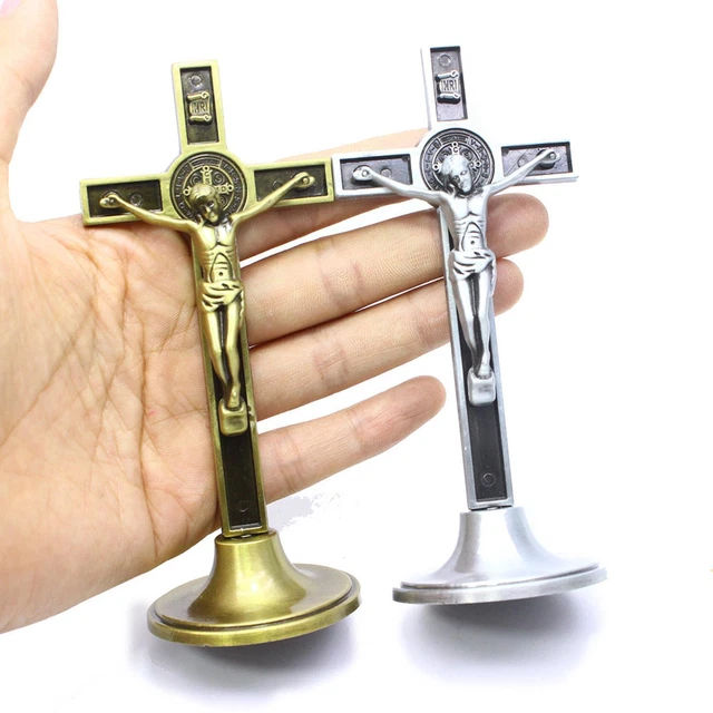 Debout Croix Crucifix Jésus avec support Durable pour mur d'intercession